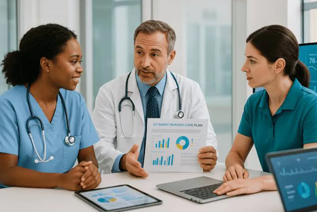 A doctor and a veteran discussing a care plan
